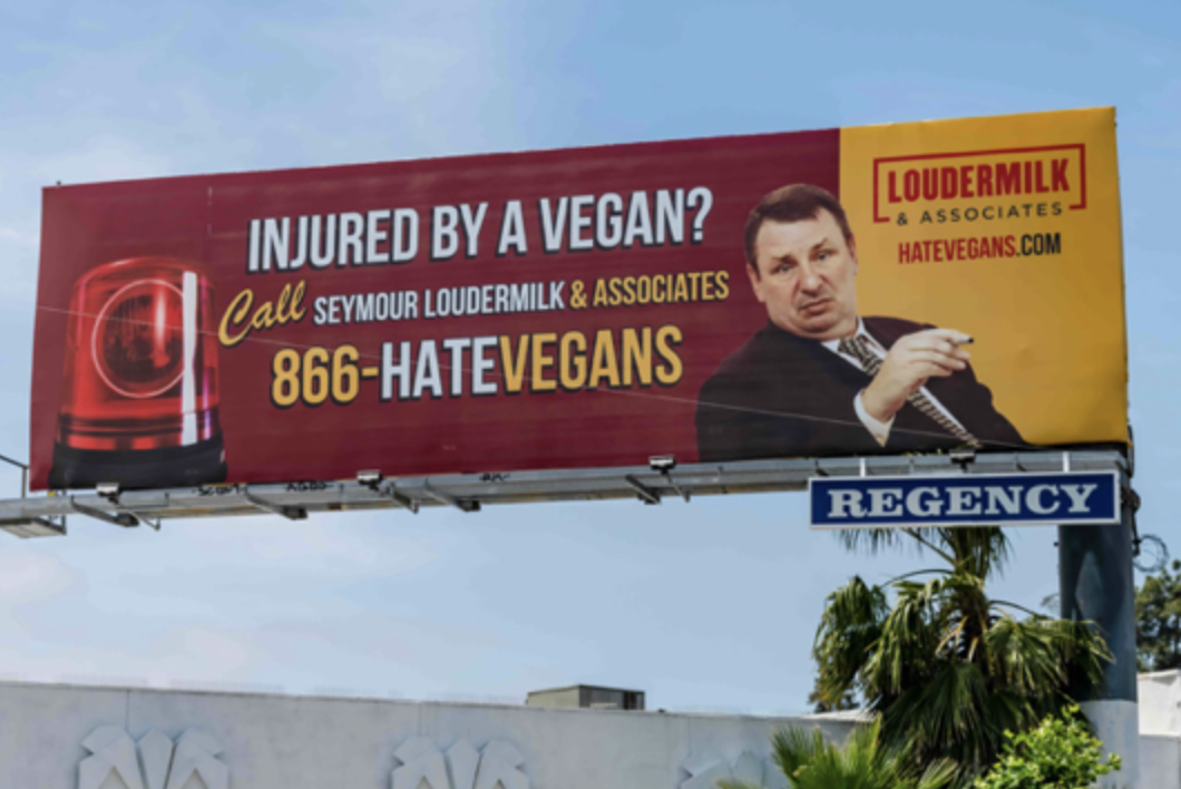 billboard advertising 866 hotline to "complain about vegans"